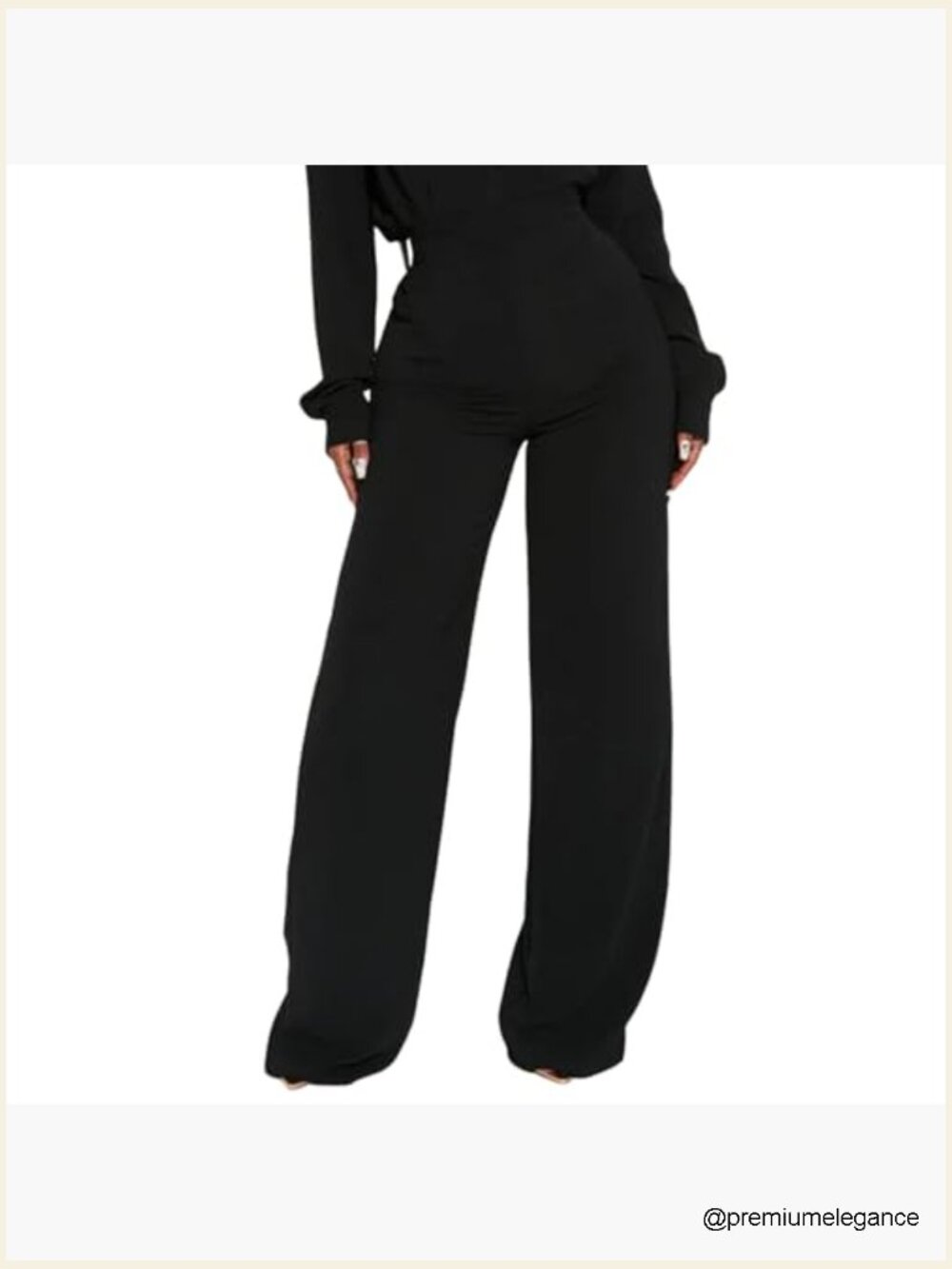 Business Casual 2 Piece Outfit - Long Sleeve Button Down Shirt and Wide Leg - Picture 4 of 7